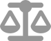 A gray scale of justice with the word " law " below it.